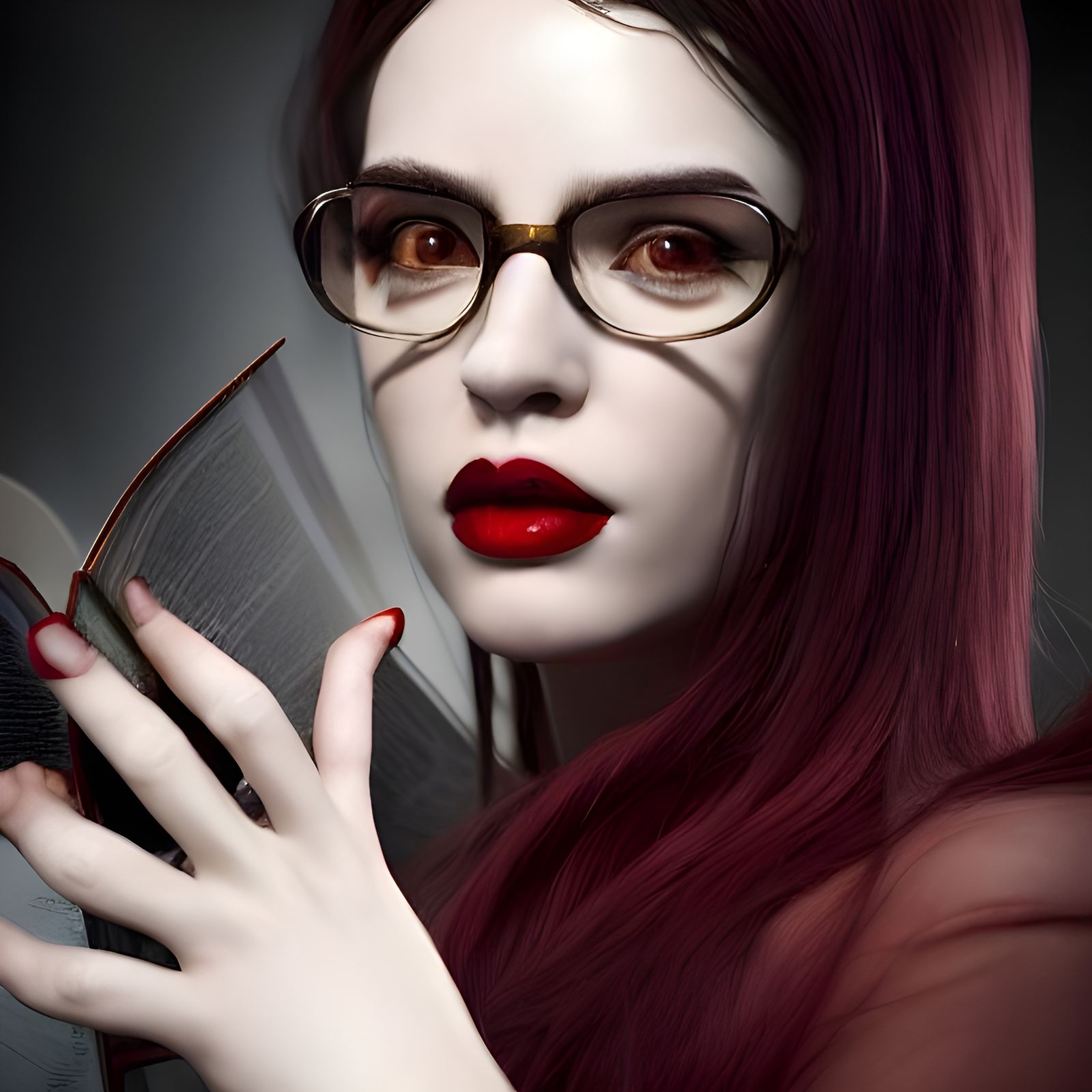 Vampire Librarian: Photorealistic Fantasy Portrait in 8K