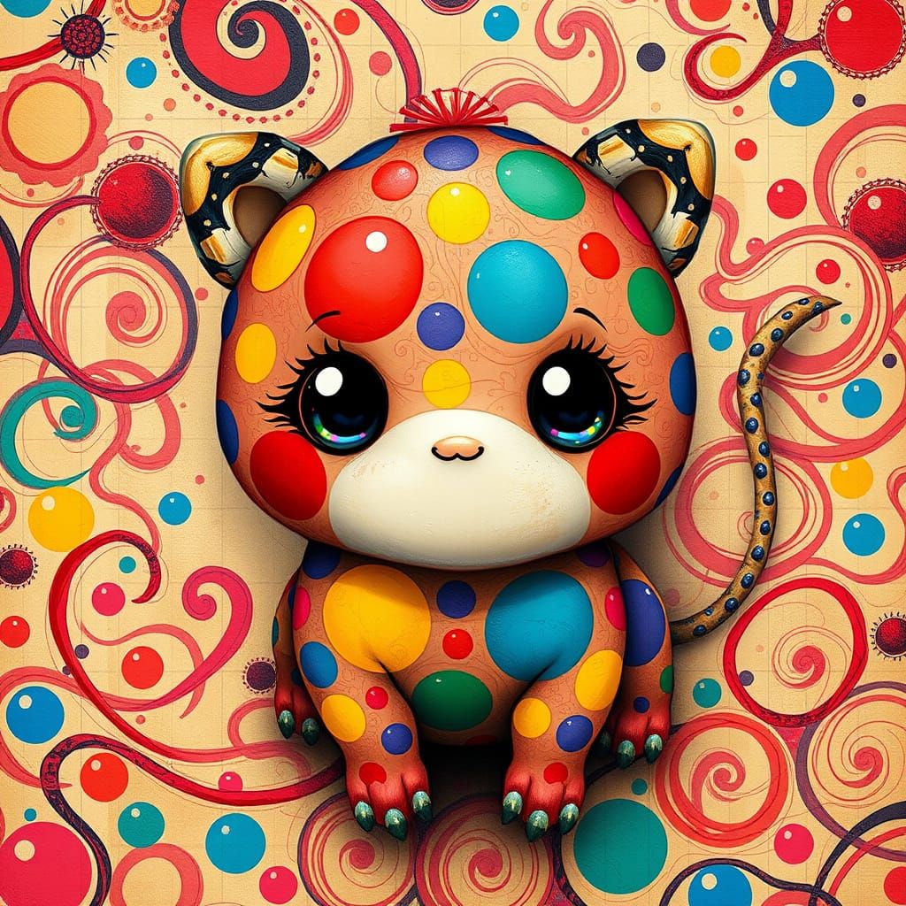 Polka Dot Creature in Surrealist Style