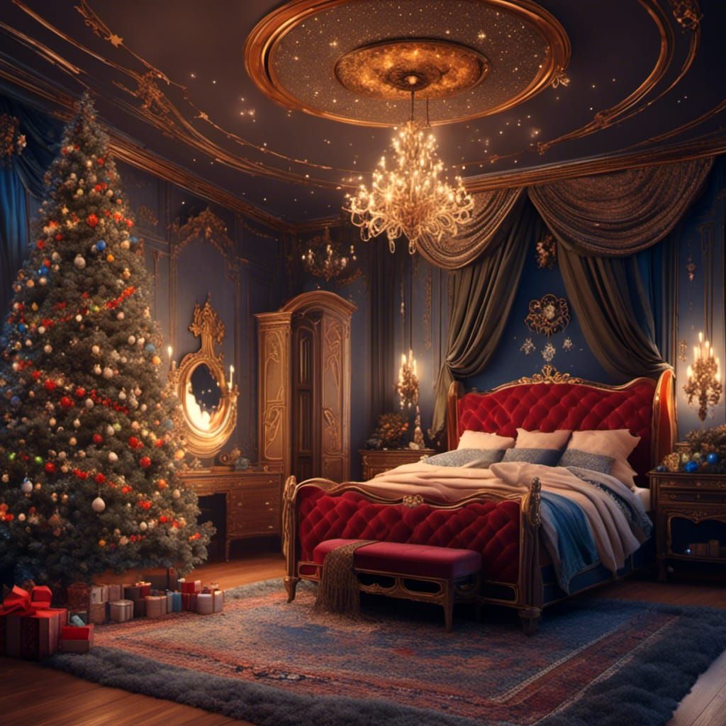 Master Bedroom in Christmas decoration