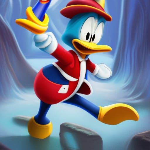 Driller Donald Duck: Detailed Matte Painting