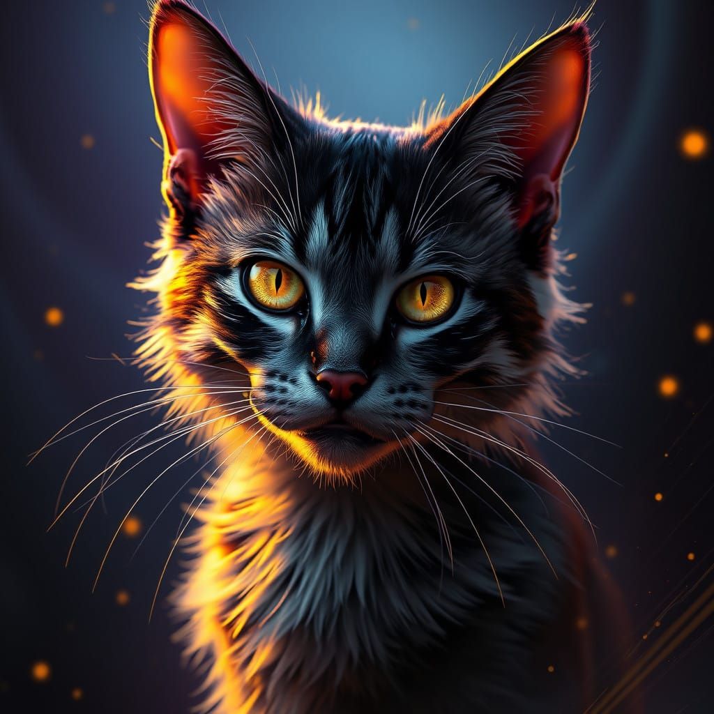 Dark Fantasy Cat Concept Art in Splendid Colors