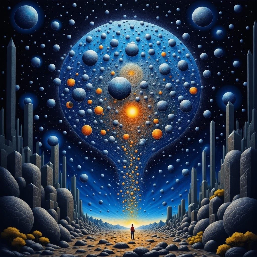 Glowing Orb Dancing in the Night Sky