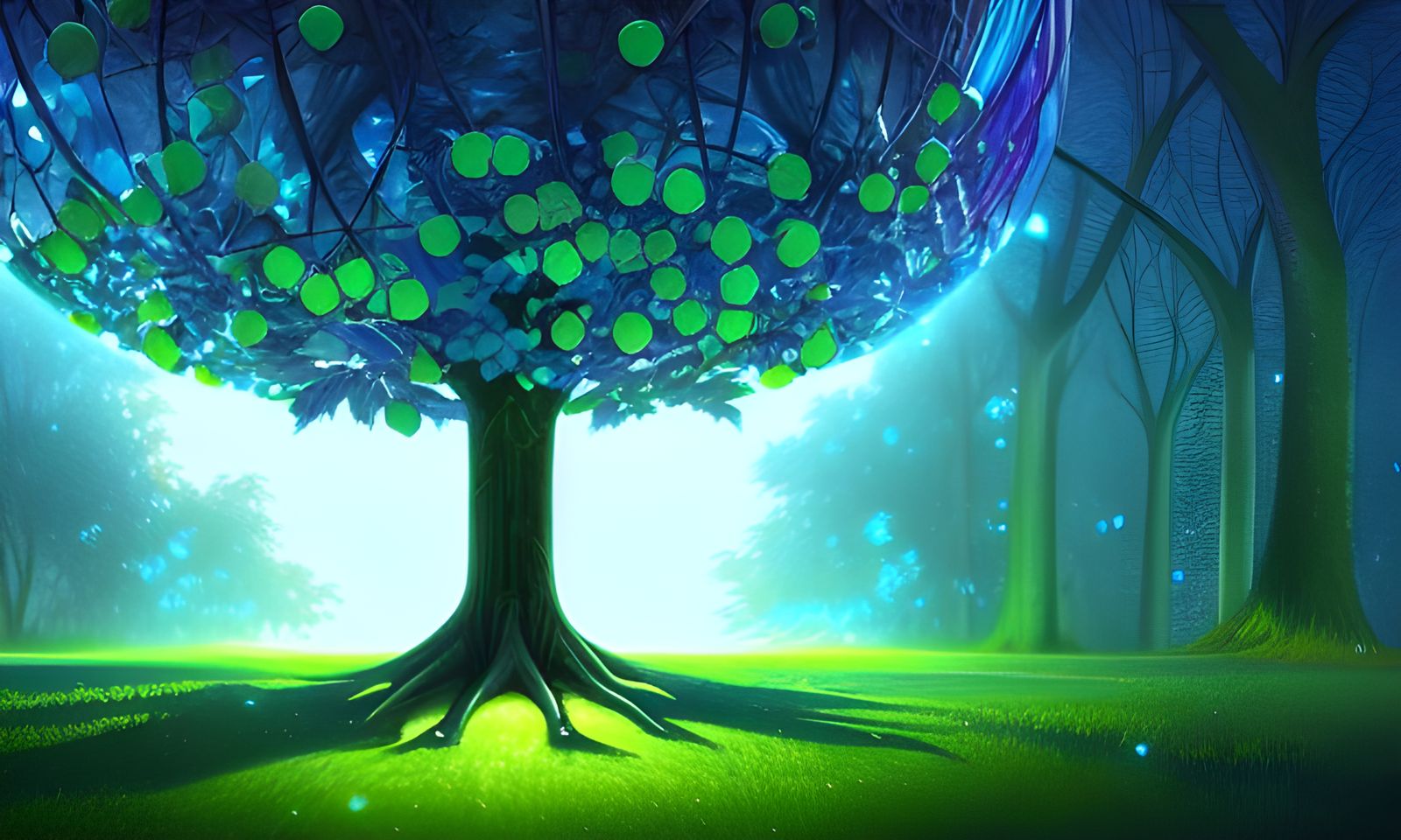 Orb Cage Tree Digital Illustration