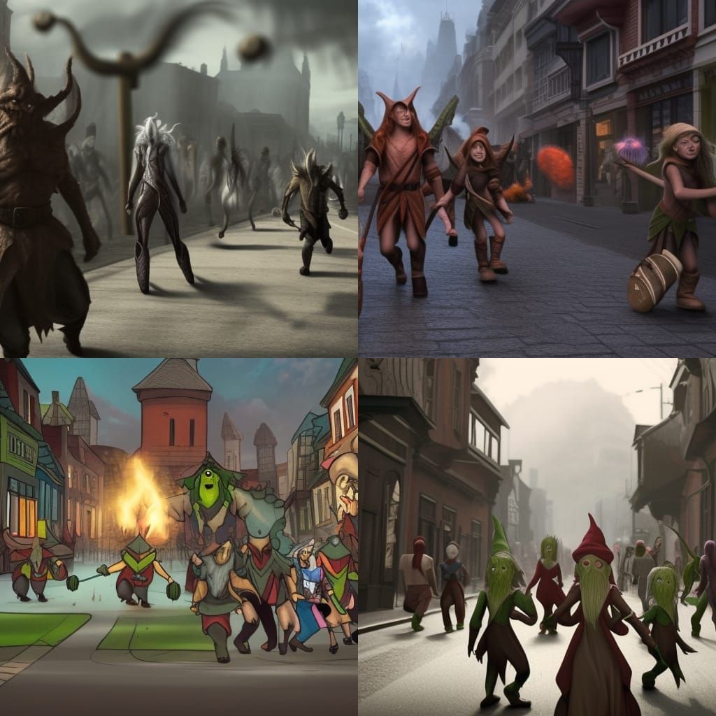 Elves Unfazed by Monster Attack in Town