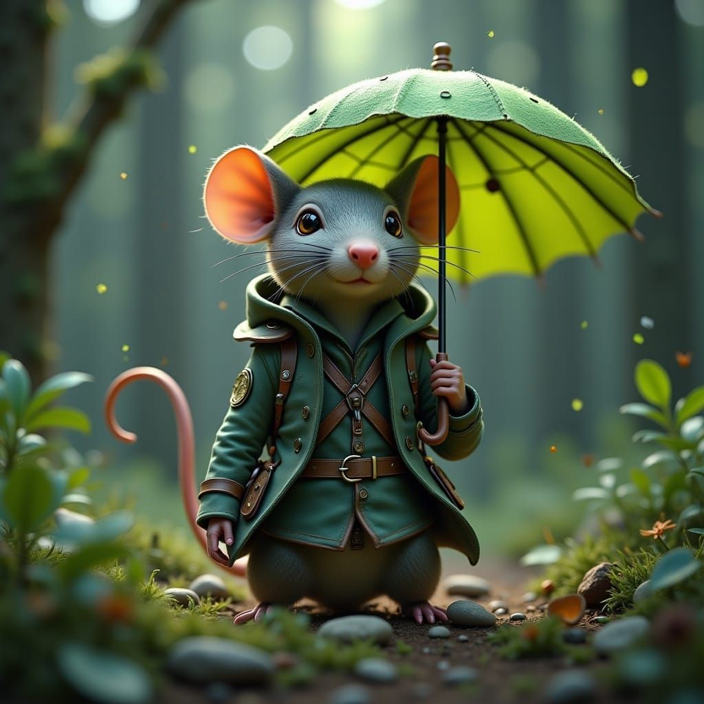 Majestic Mouse Goddess in a Fantastical Realm