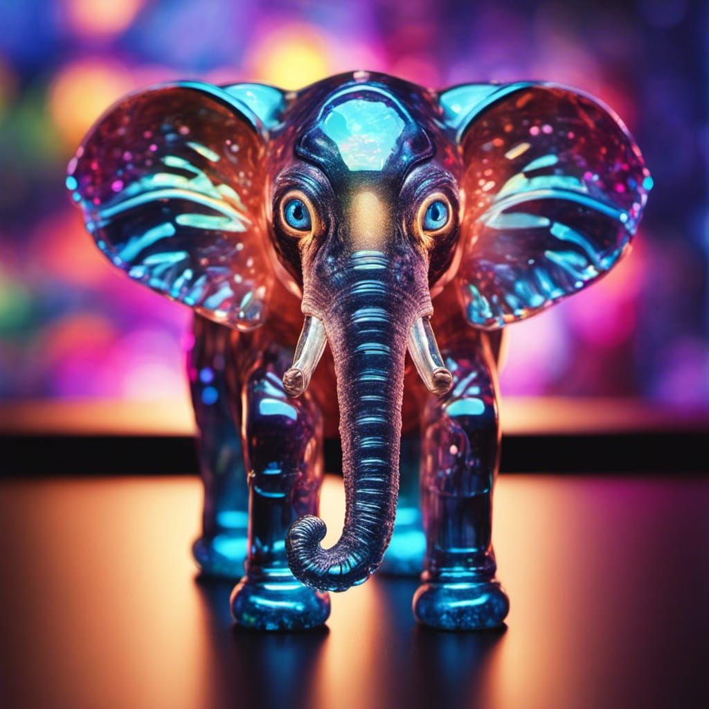 Pearl Glass Elephant