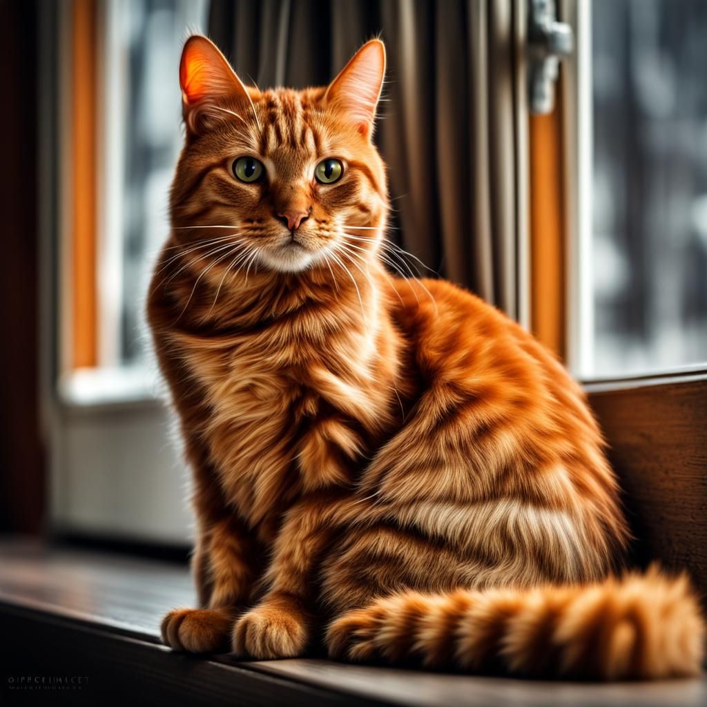 Hyperrealistic Ginger Tabby Cat Portrait