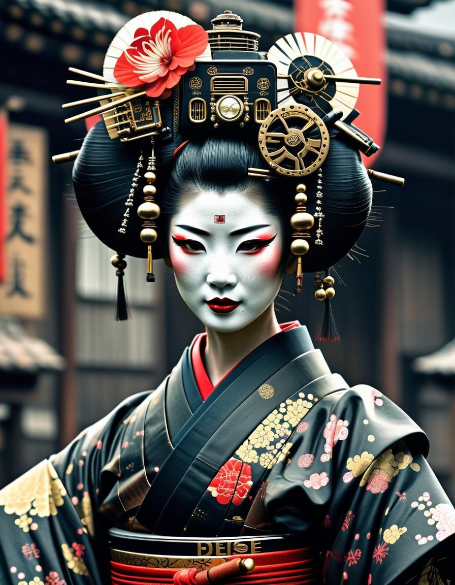Dieselpunk Geisha Fusion