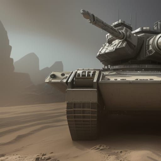 Futuristic Sci-Fi Tank in Polished Metal