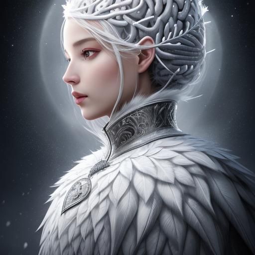 Surreal Winter Brain Heart Fantasy Art