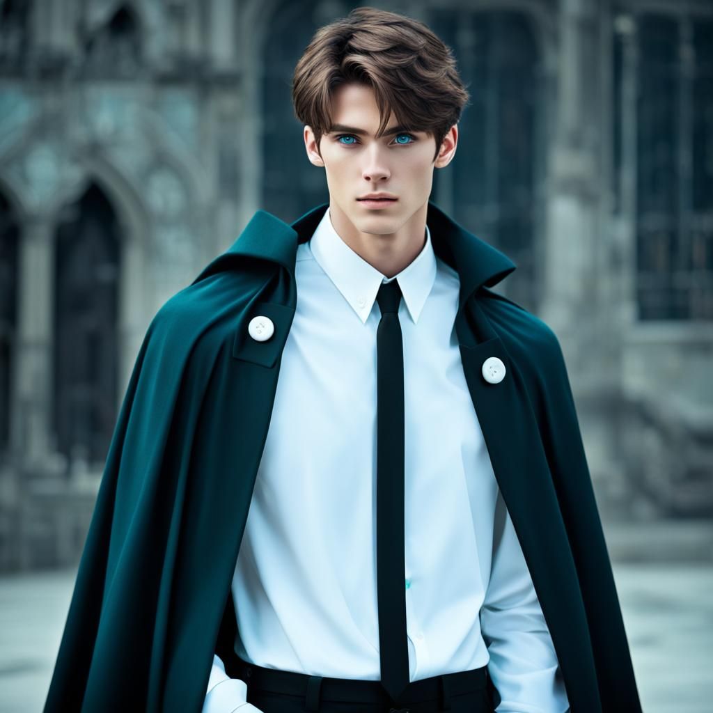 Fantasy Portrait of a Handsome Teenager with Cape
