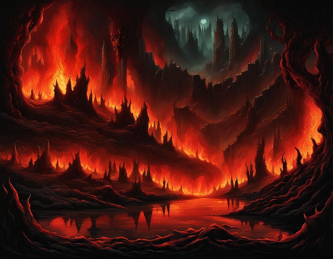 Nightmarish Underworld: A Haunting 3D Rendering