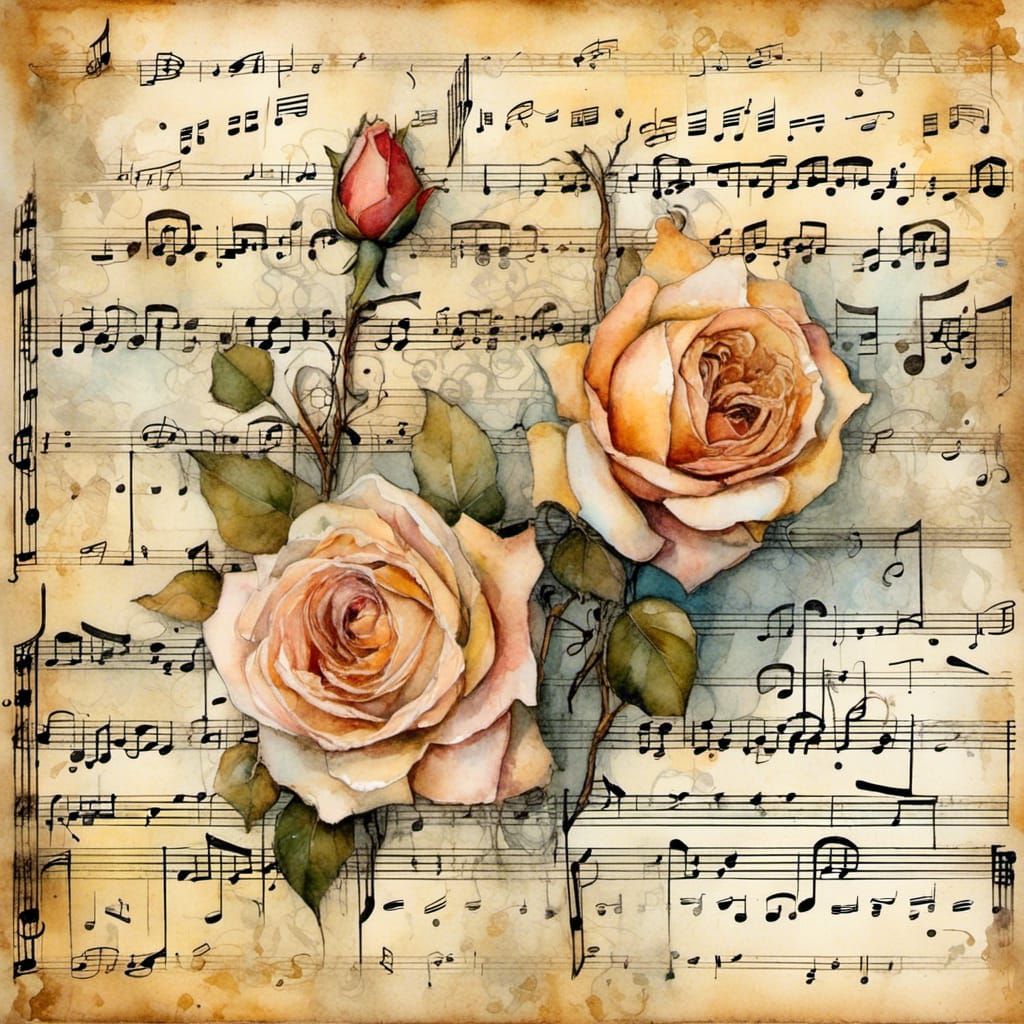 River of Tears: Watercolor Sheet Music Art