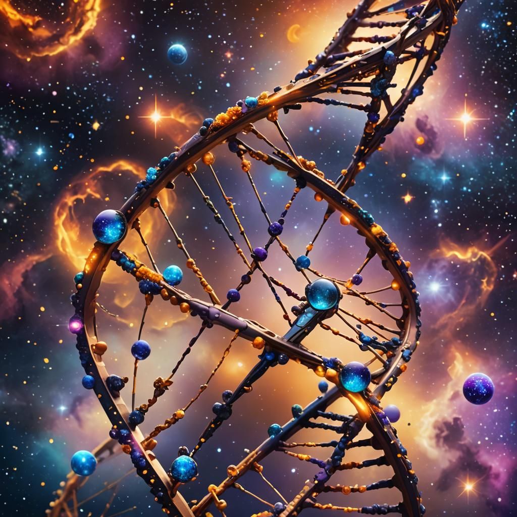 DNA Africa: Universe Reflection in Surreal Concept Art