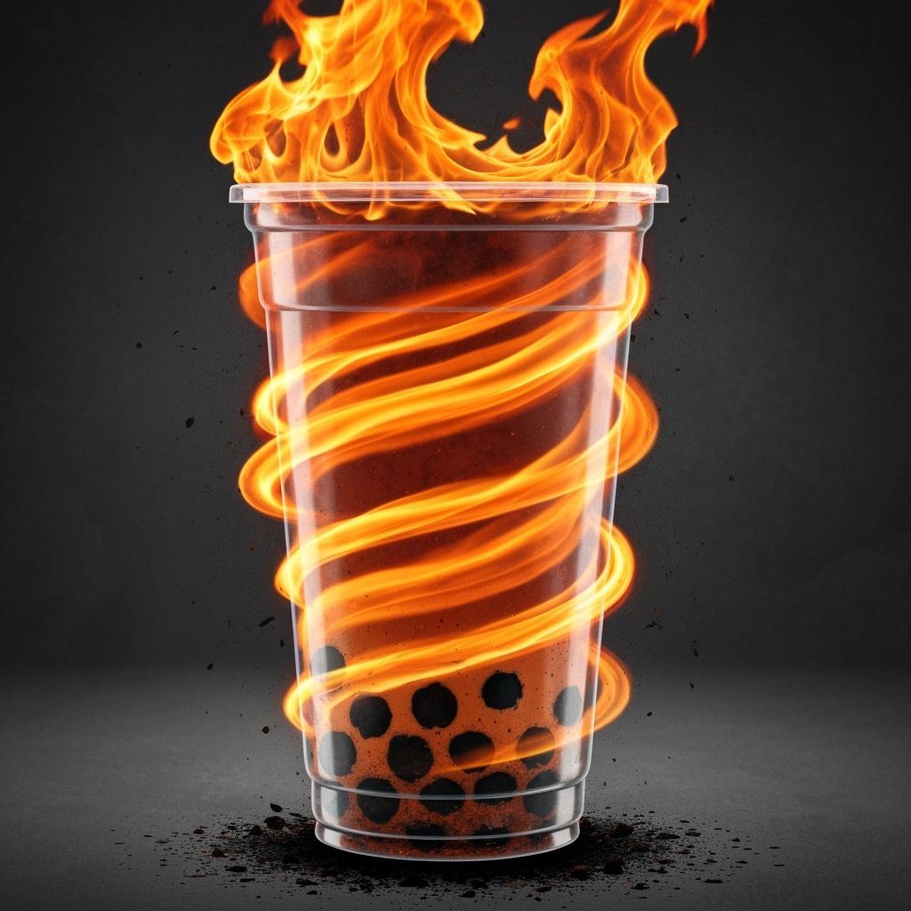 Fiery Boba Tea Drink with Ash and Brimstone