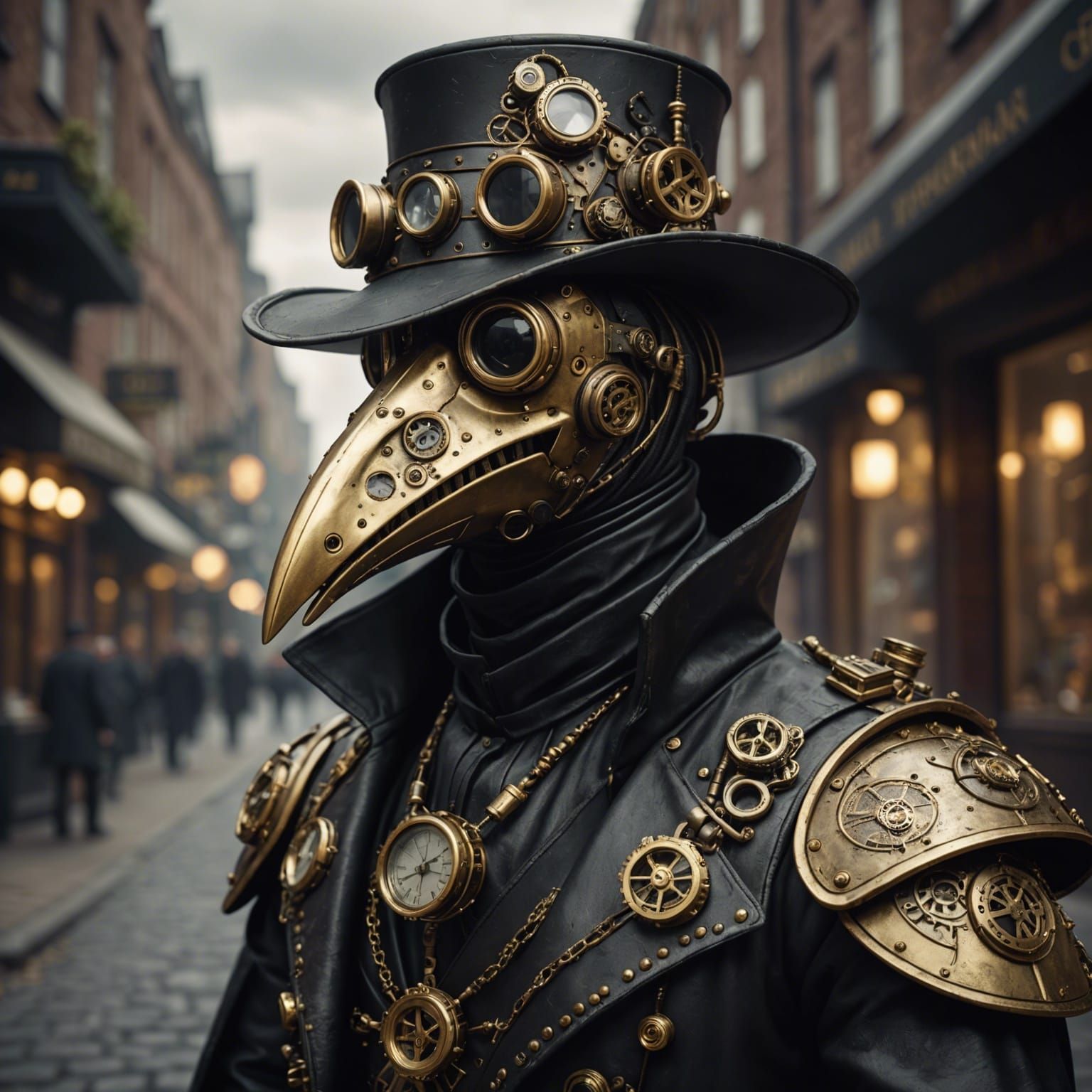 Steampunk Robot Plague Doctor in Detailed Style