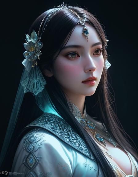 Beautiful Tudor Courtesan in Hyperrealistic Style