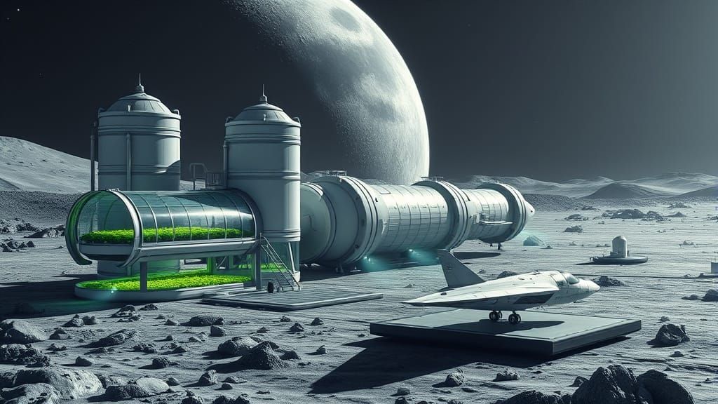 A sprawling, retro-futuristic agricultural research station ...