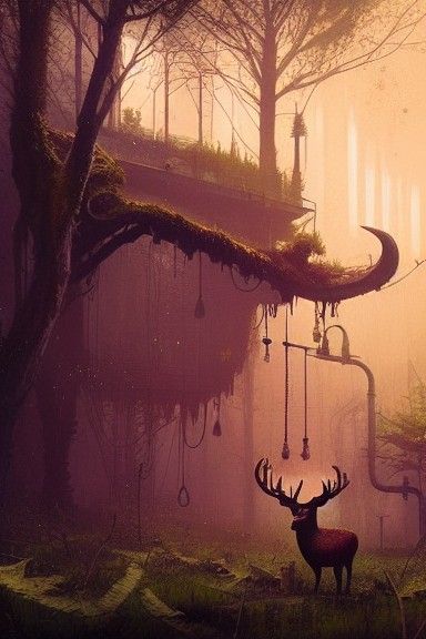Steampunk Deer Oracle in Photorealistic Fantasy Art