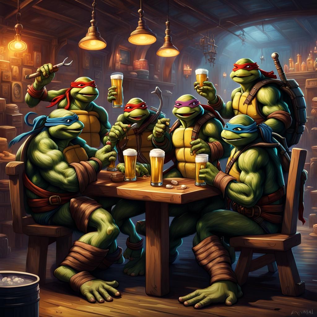 Teenage Mutant Ninja Turtles Enjoying Downtime as Detailed P...