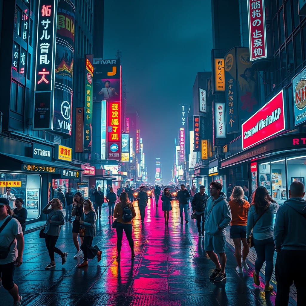 Electric City Dreamscape on a Saturday Night