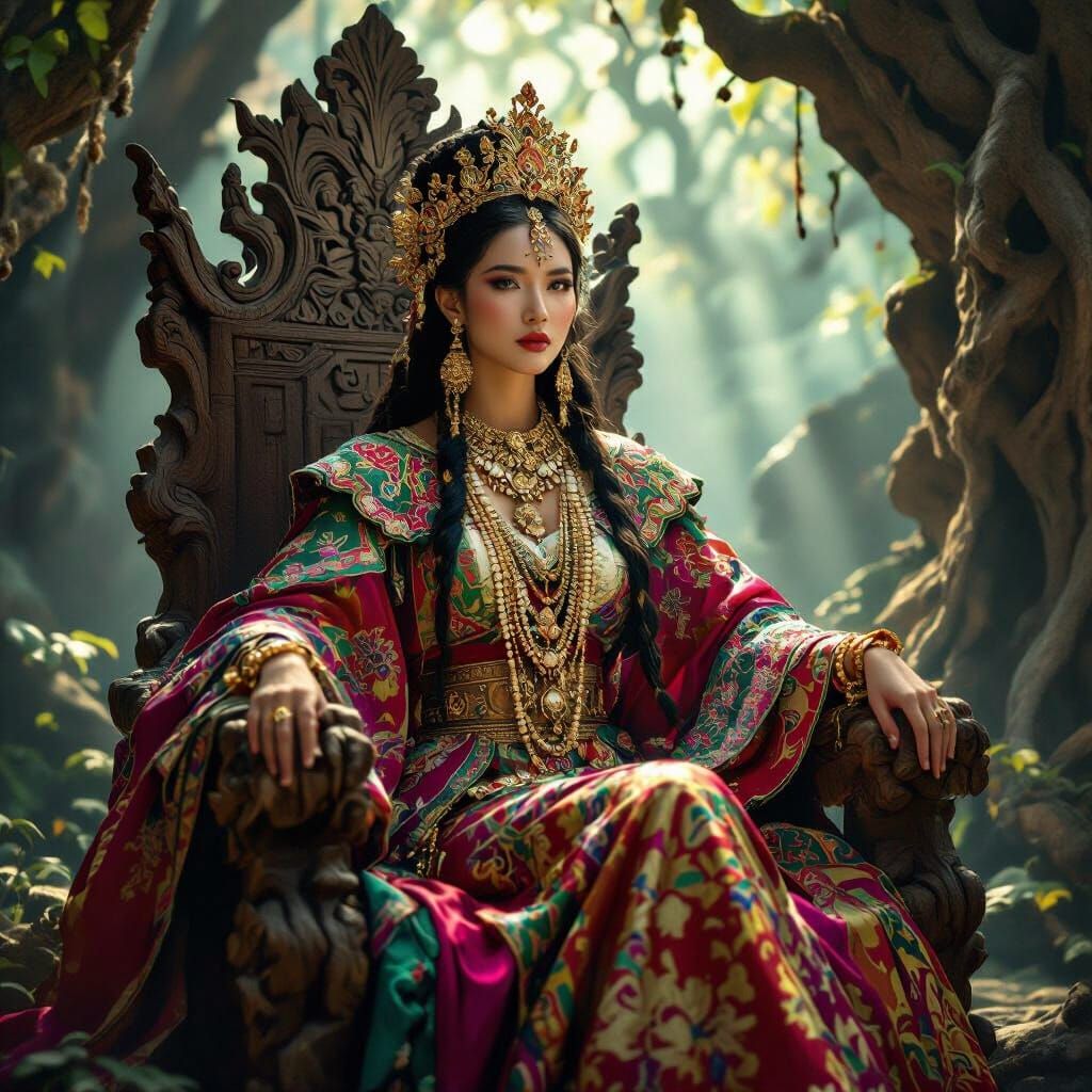 Majestic Hmong Queen in Ethereal Light
