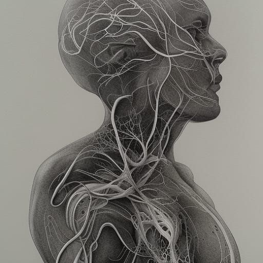 Intertwined Organic Bodies in Graphite and Ink