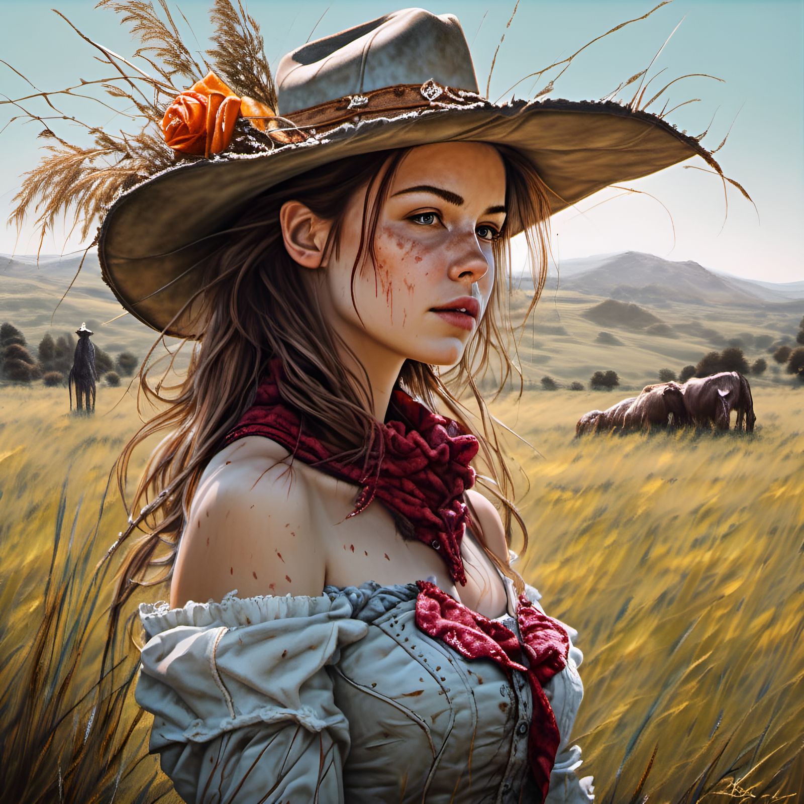 Belle as Cowgirl: A Photorealistic Fantasy Portrait