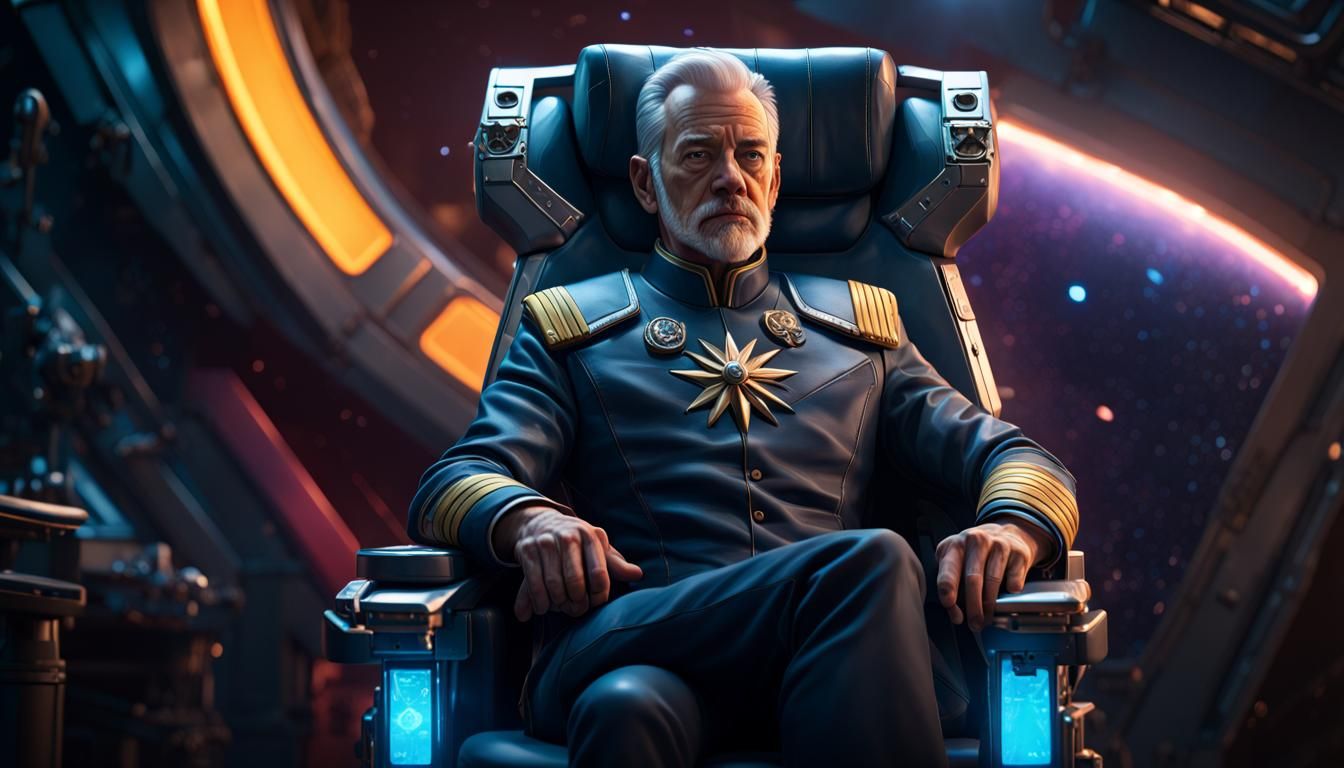 Cinematic Hyperrealistic Starship Captain's Chair