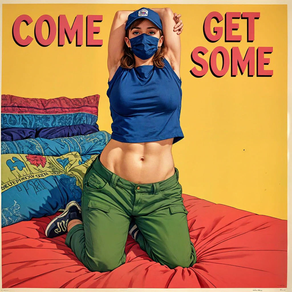 Vintage Poster with Neon Pink Text