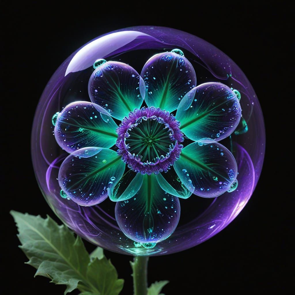 Glowing bubble flower