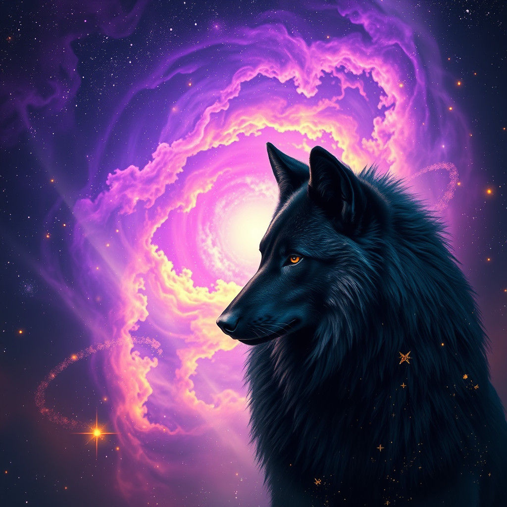 Nebula Wolf in Galaxy: A Dark Fantasy Masterpiece