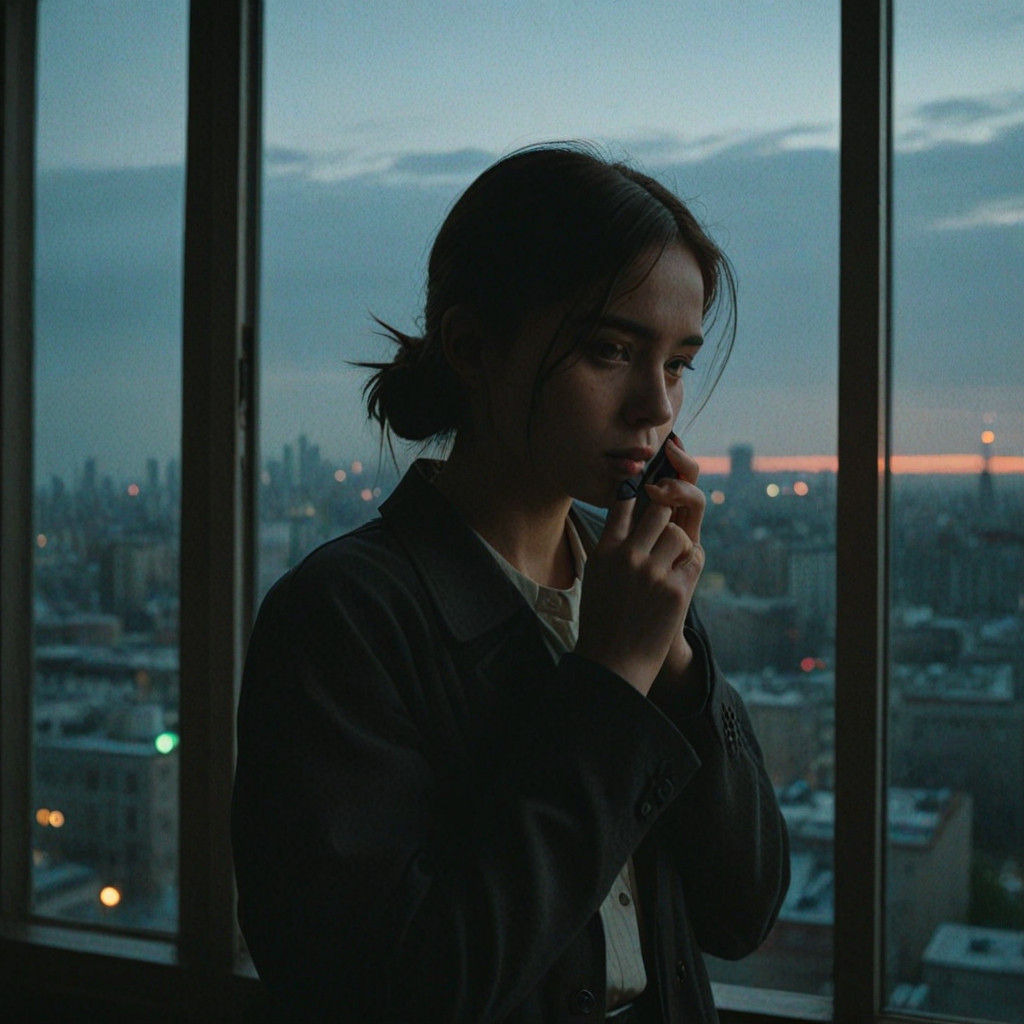 Cinematic Figure in Moody, Film-Noir Inspired Cityscape