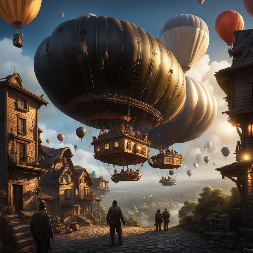 City in the Clouds: Dark Fantasy Concept Art