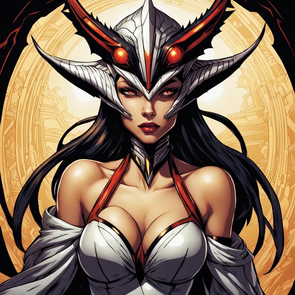 Haxorus as Beautiful Woman: Comic Book Art