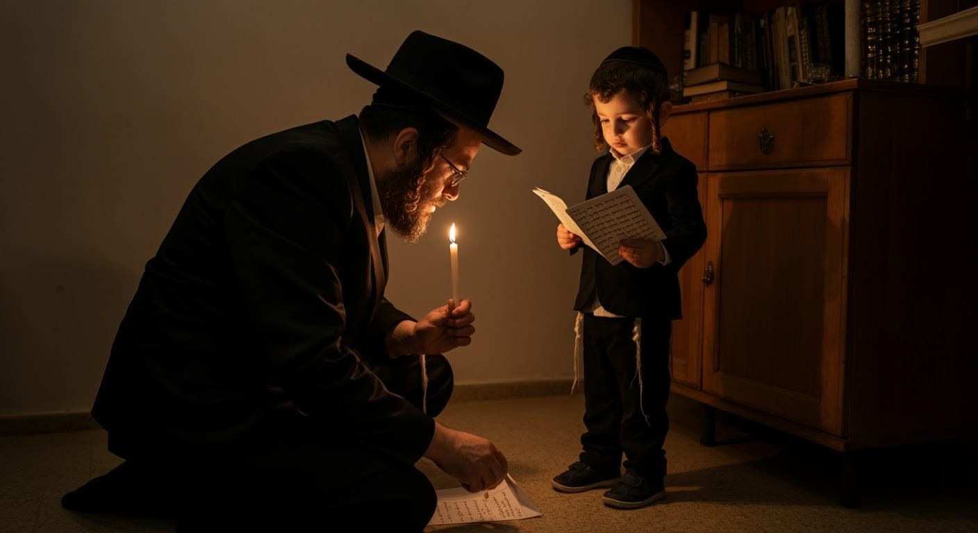 Tender Moment of Tradition: A Father's Chametz Test in Warm,...