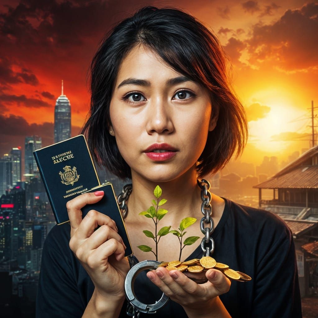 Southeast Asian Woman Breaks Chains to Success in Hyper-Real...