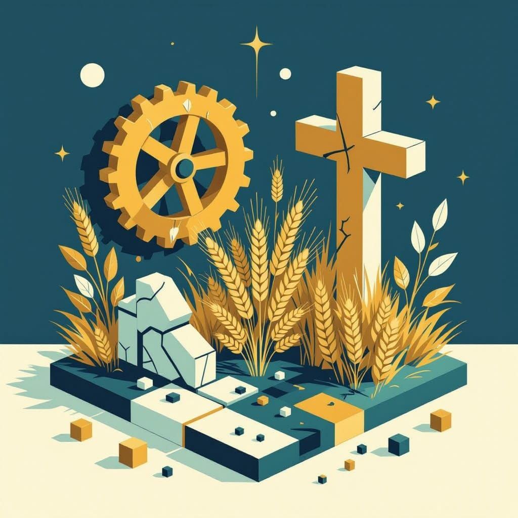 Industrial Despair: Minimalist Abstract Geometric Illustrati...