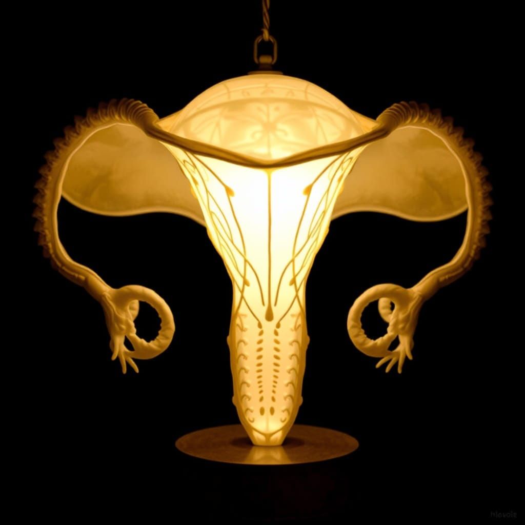 Uterus Lamp with Fetus Design