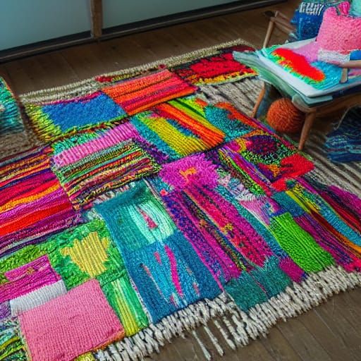 multi-coloured floor rugs