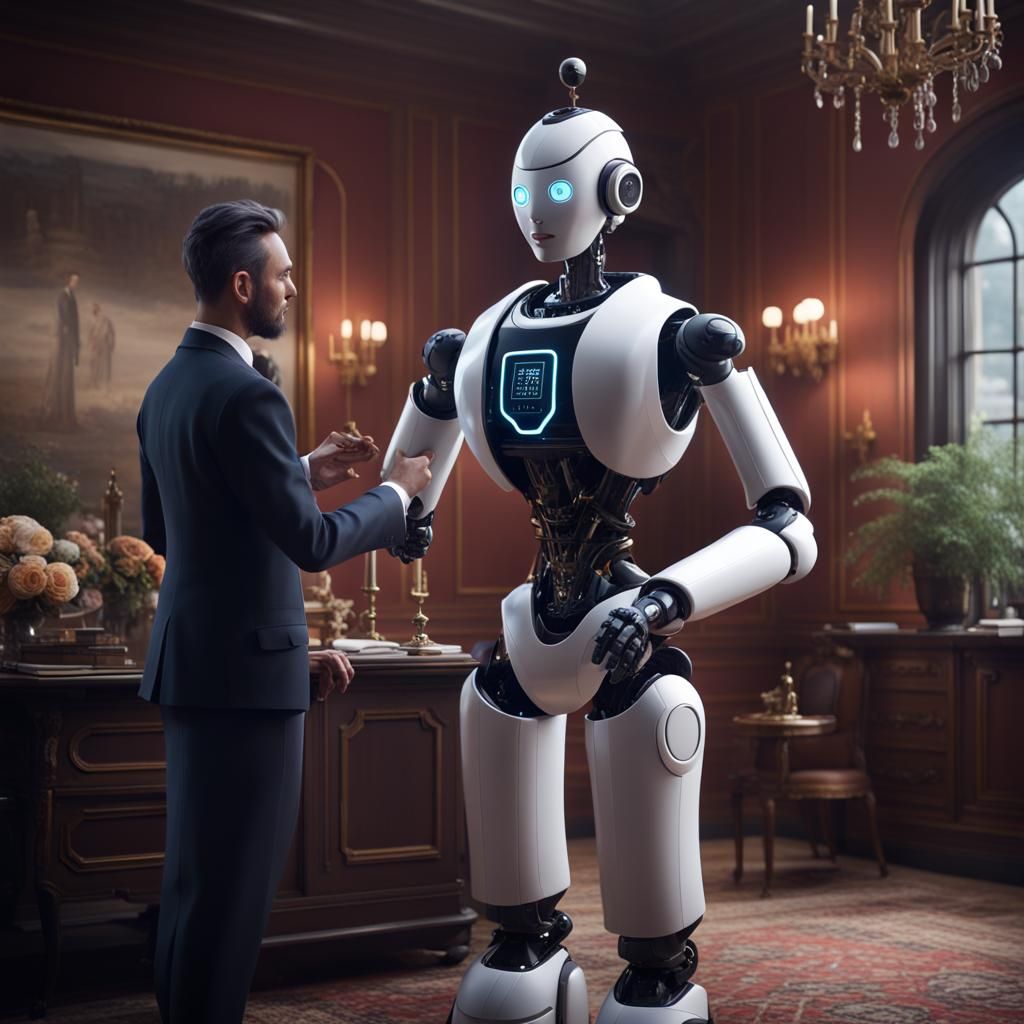 a scenario in which a human-like butler robot acts as a personal assistant, scheduling appointments and managing tasks