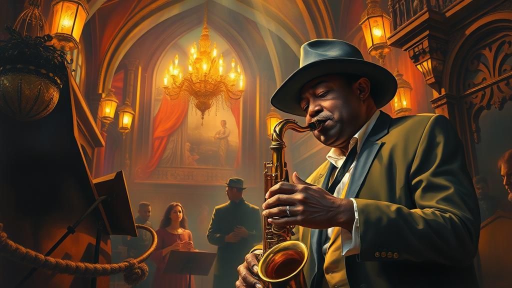 Mystical Jazz Musician's Saxophone Solo in New Orleans