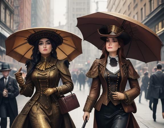 Steampunk Glamour Girls Visit VostTorg Market