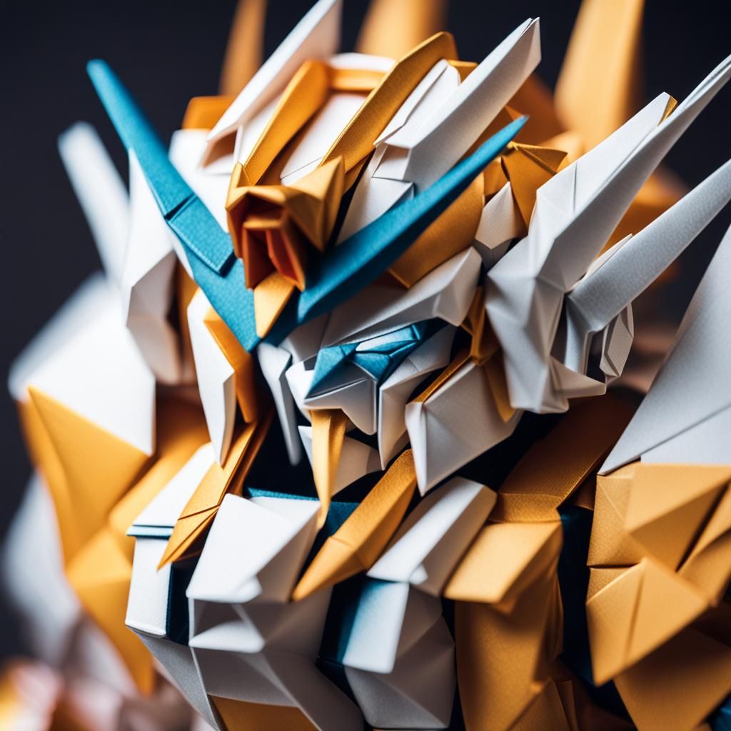 Origami Gundam Papercraft in Soft Pastel Colors