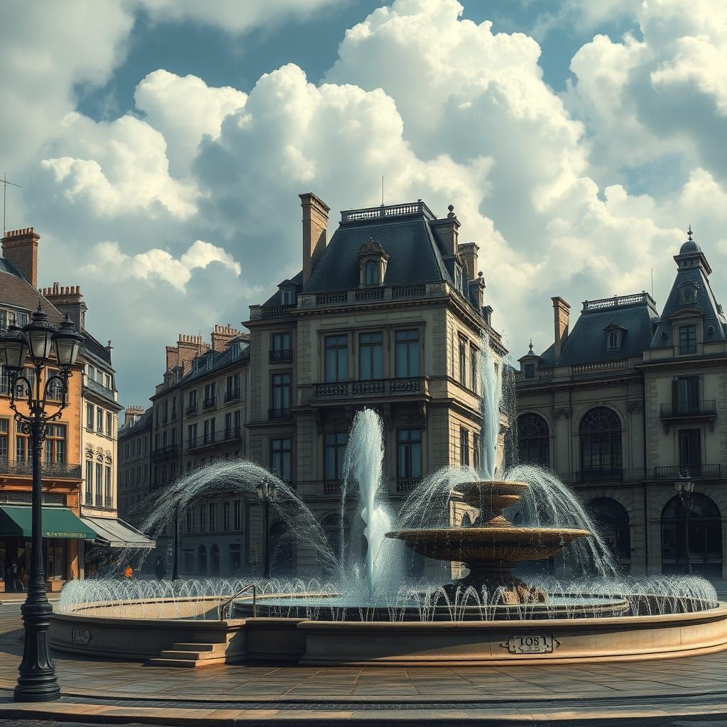 Bordeaux Cityscape in Dark, Mystical Style