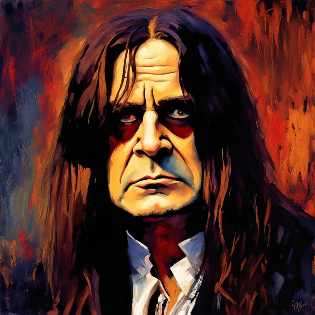 Grotesque Rockstar Portrait in Gothic Impressionist Style