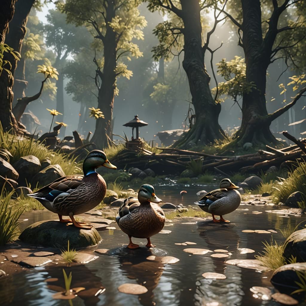 Detailed 3D Duck in Cinematic Game Style