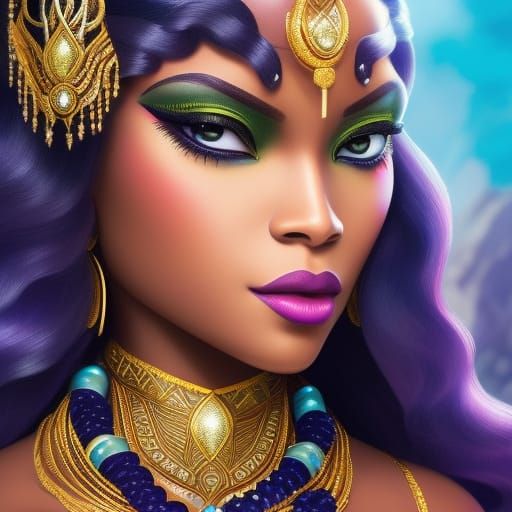 Animation of a black goddess