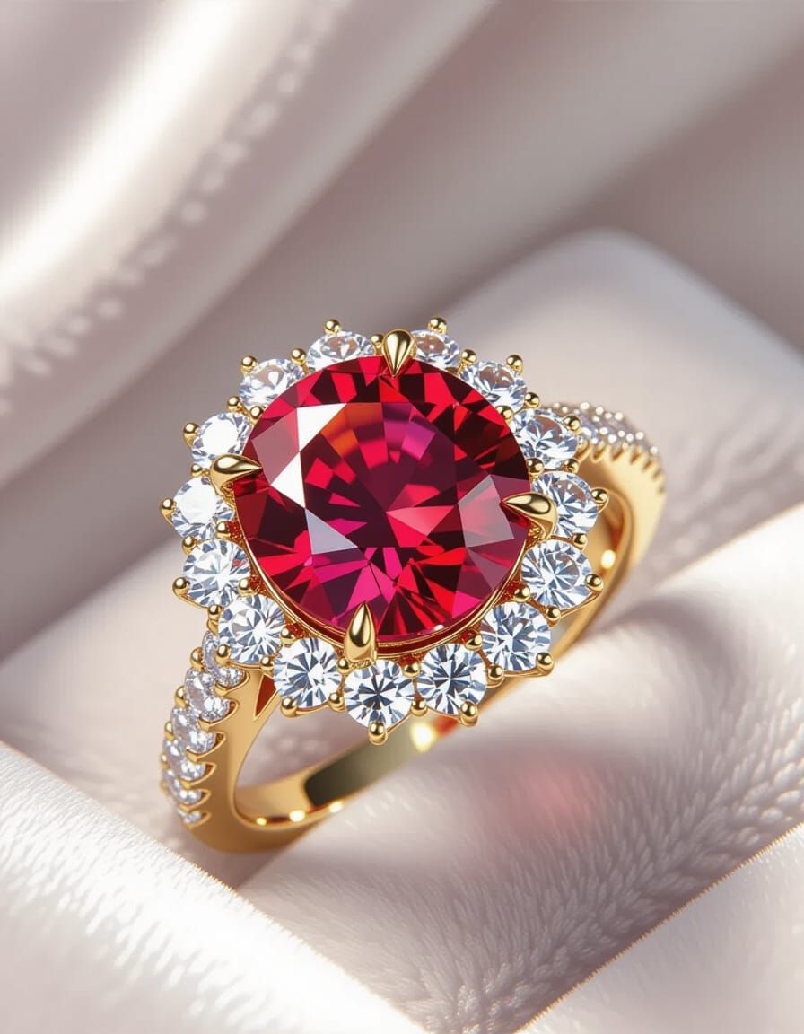 Magnificent Kingly Ruby Gemstone Wedding Ring