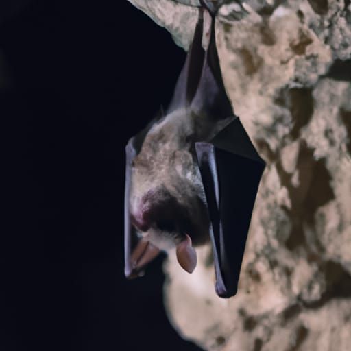 Bat Hanging Upside Down in Cave